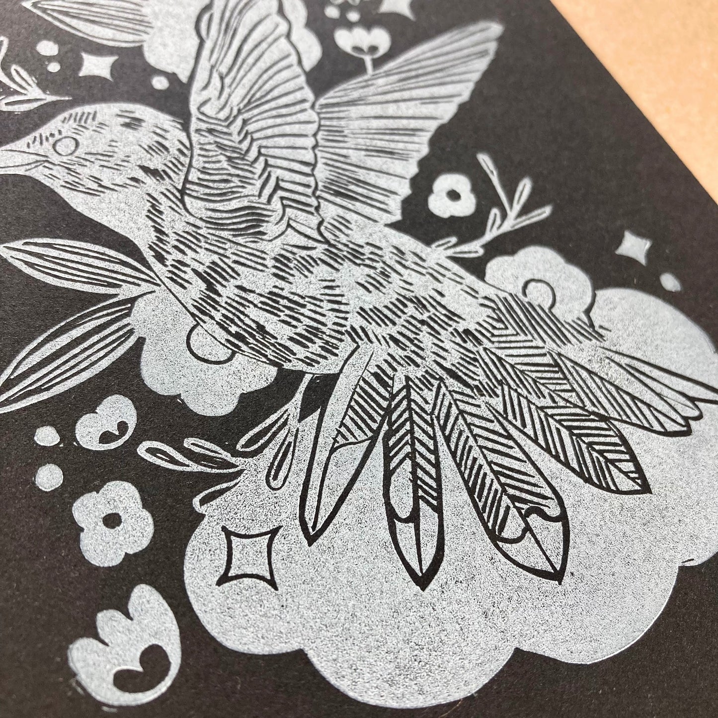 Love and Resilience (Black) | Original Block Print