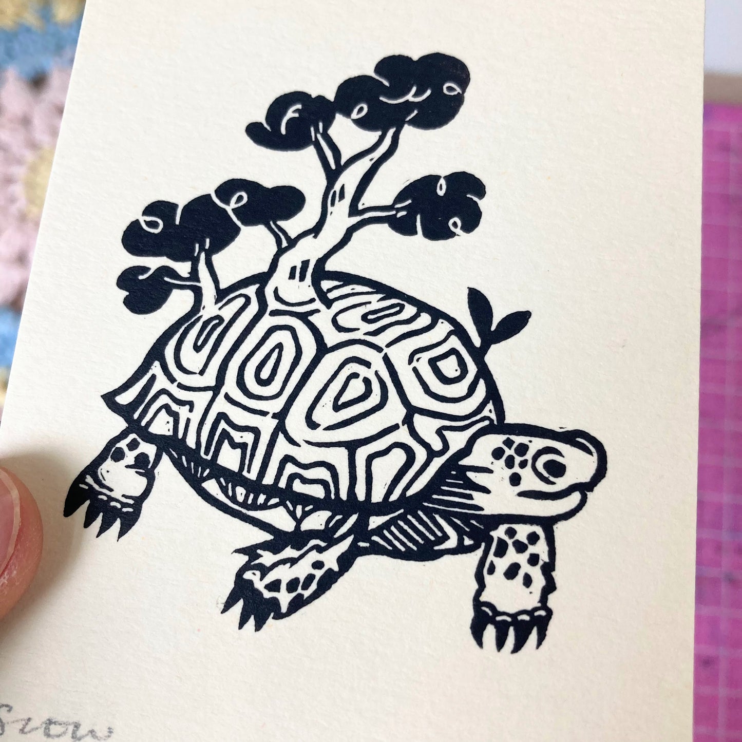 Slow | Mini Block Print
