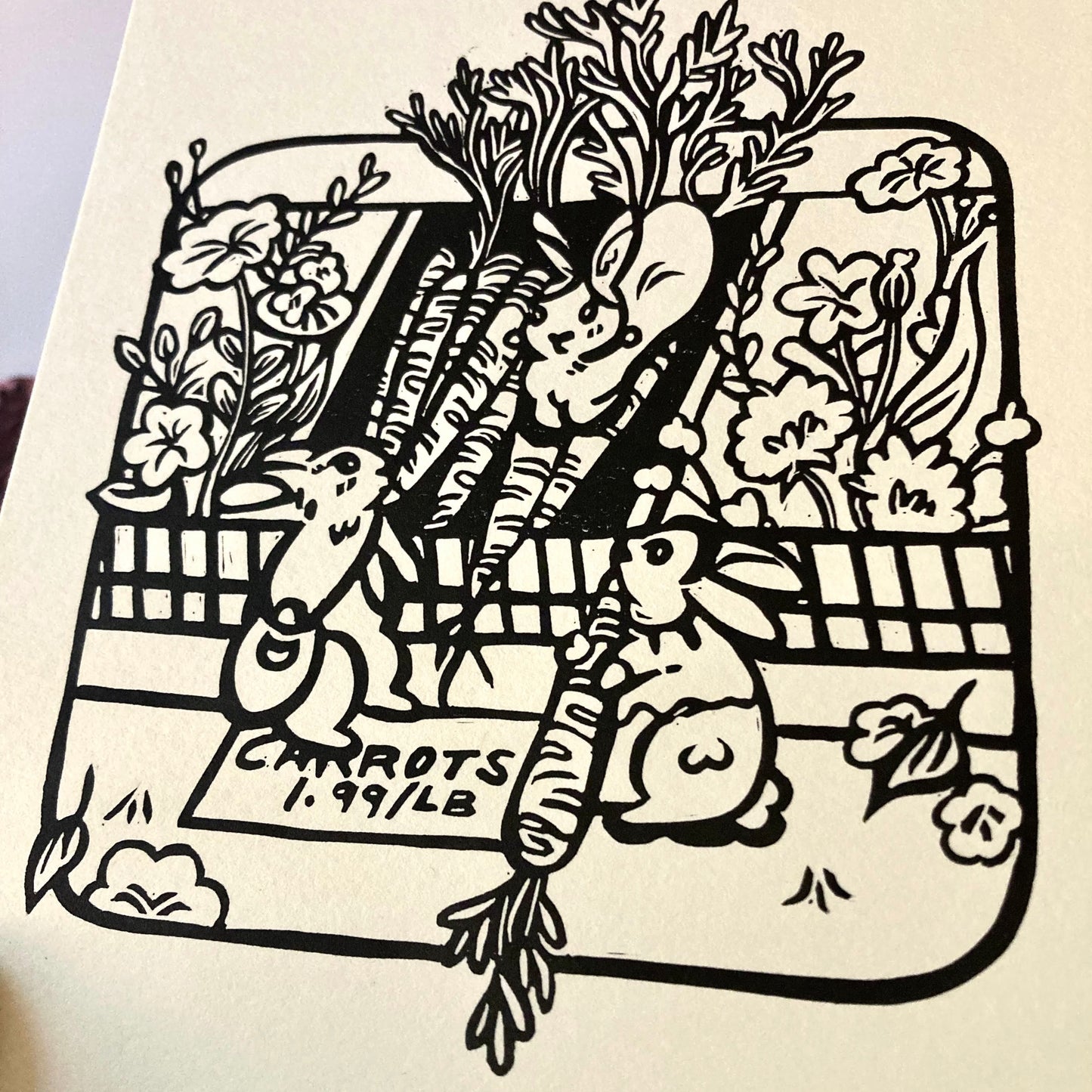 Grocery Girls | Original Block Print