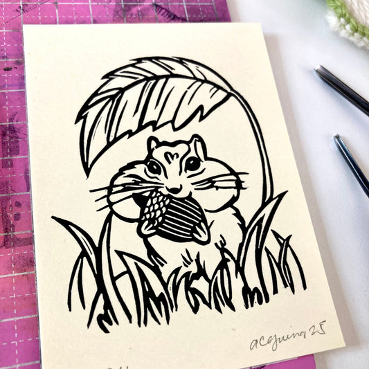 Acorn | Mini Block Print