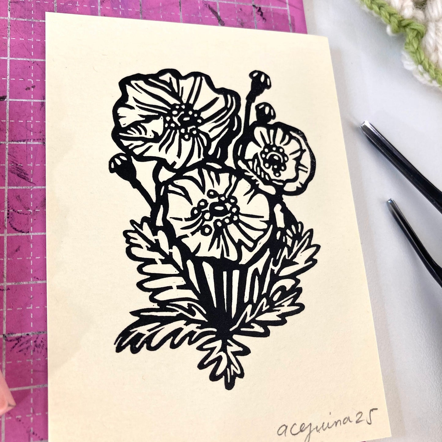Poppy | Mini Block Print