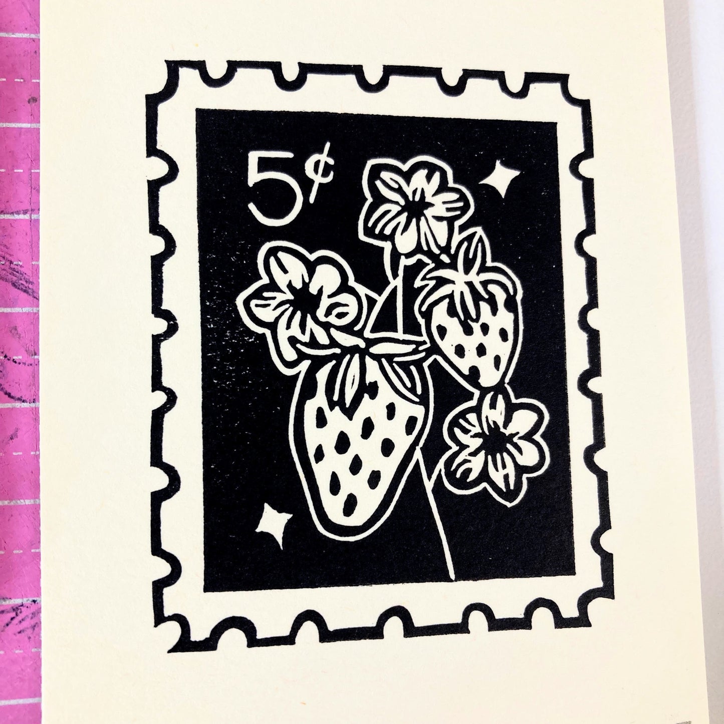 Strawberry | Mini Block Print