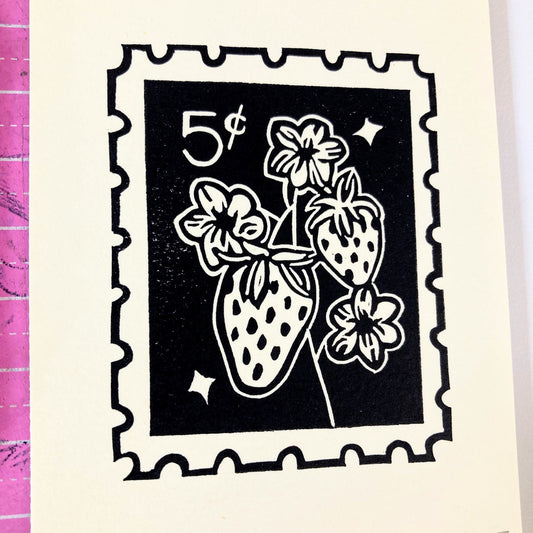 Strawberry | Mini Block Print