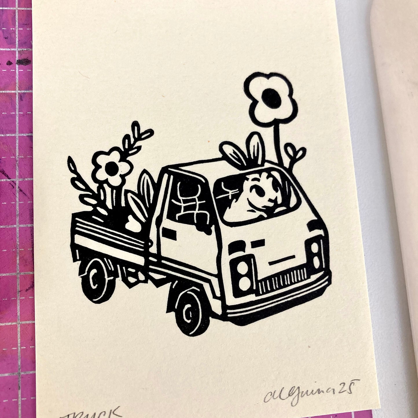 Truck | Mini Block Print