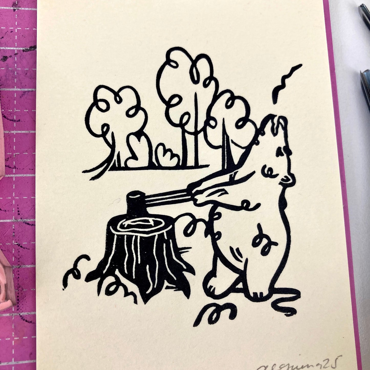 Axe | Mini Block Print