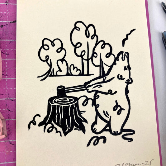 Axe | Mini Block Print