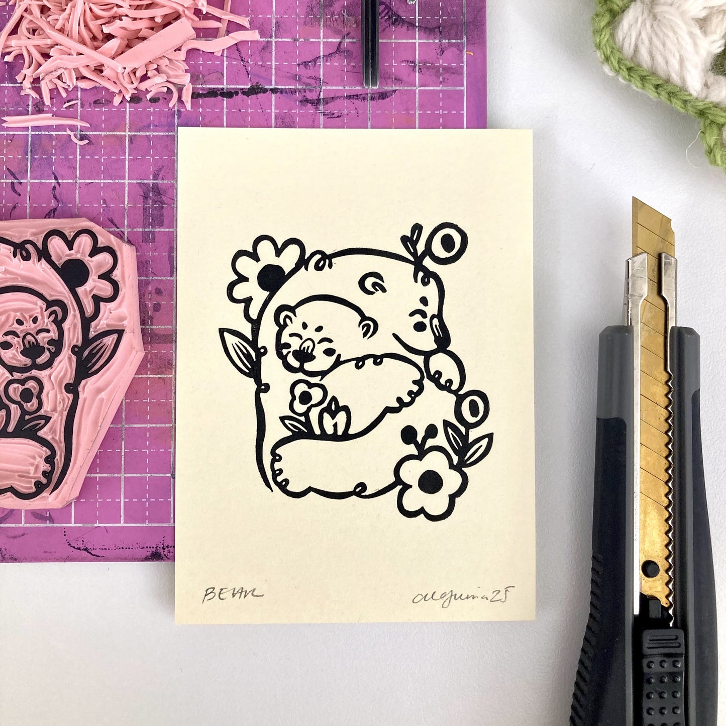 Bear | Mini Block Print