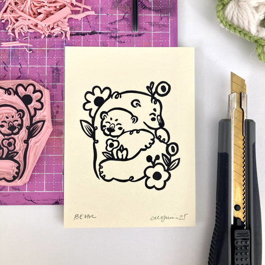 Bear | Mini Block Print