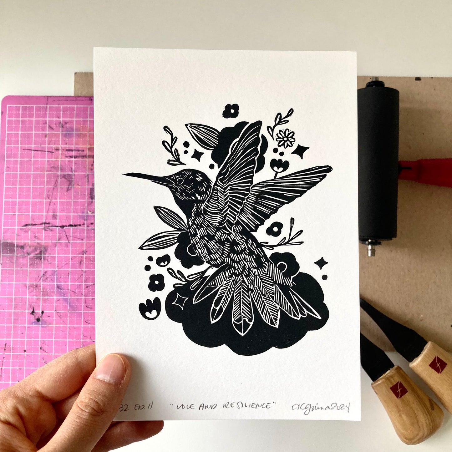 Love and Resilience | Original Block Print