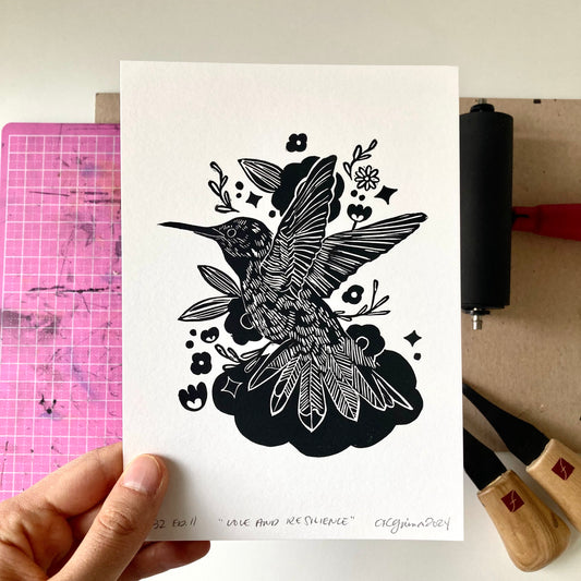 Love and Resilience | Original Block Print