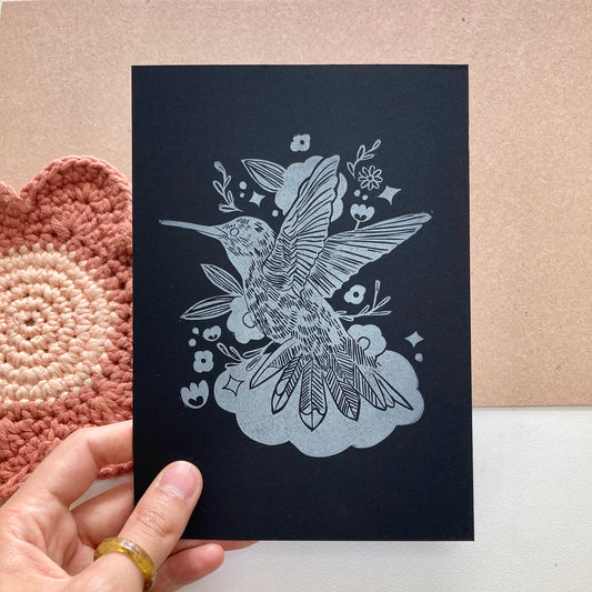 Love and Resilience (Black) | Original Block Print