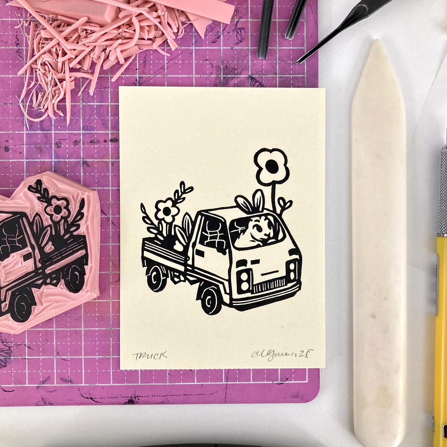 Truck | Mini Block Print