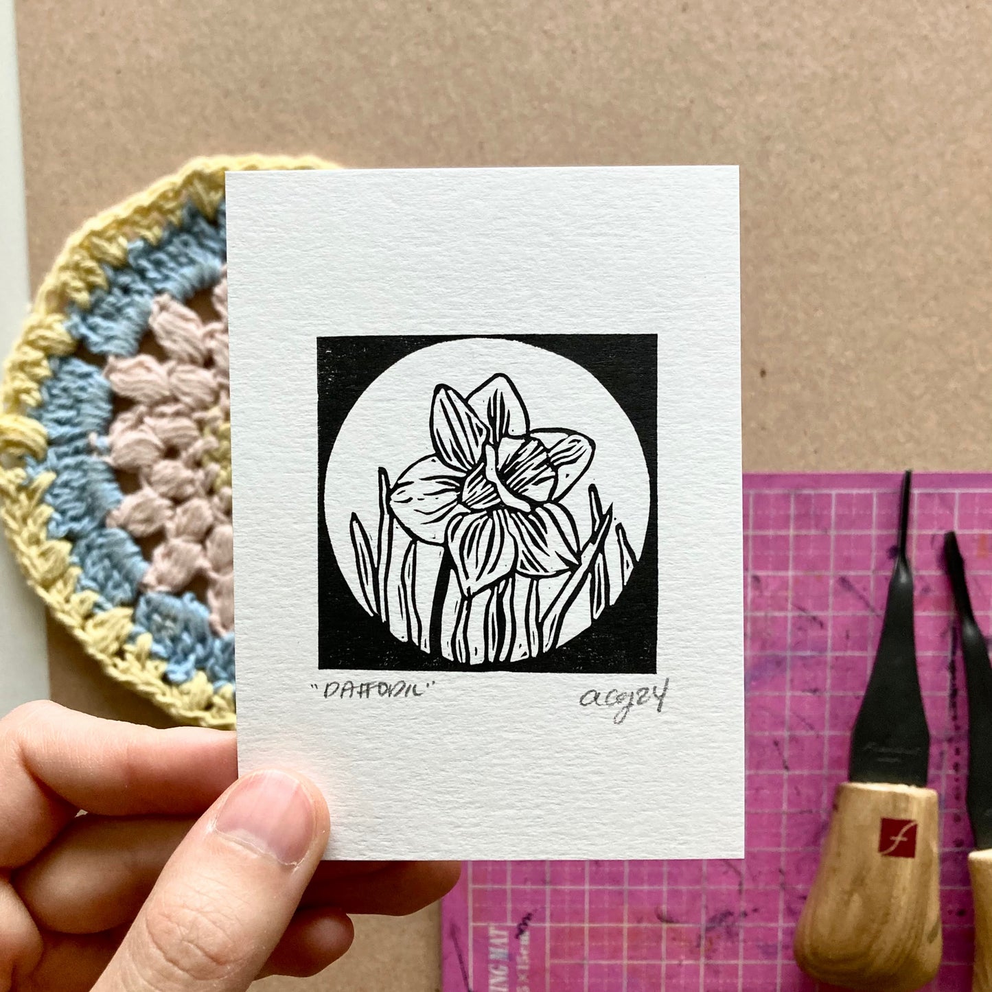 Daffodil | Mini Block Print