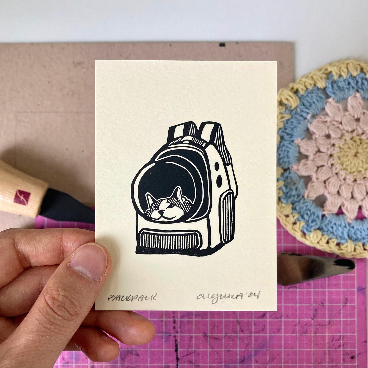 Backpack | Mini Block Print