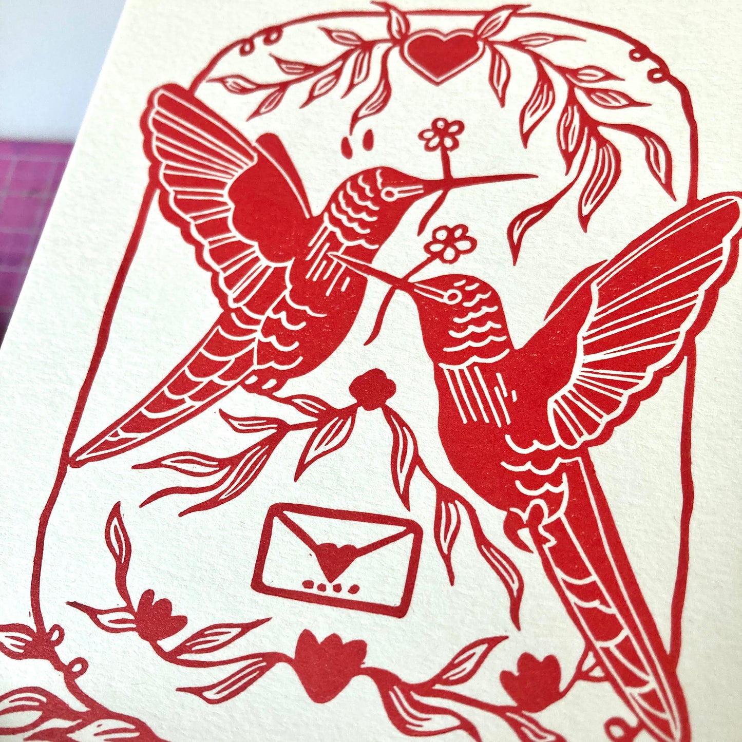 Love Letter (Red) | Original Block Print