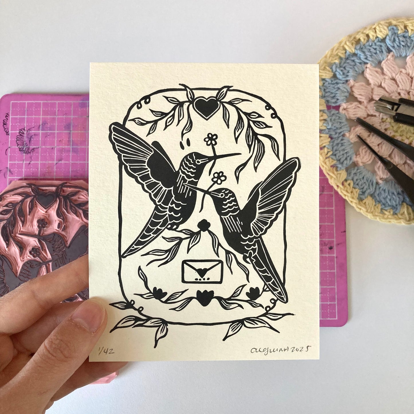 Love Letter | Original Block Print