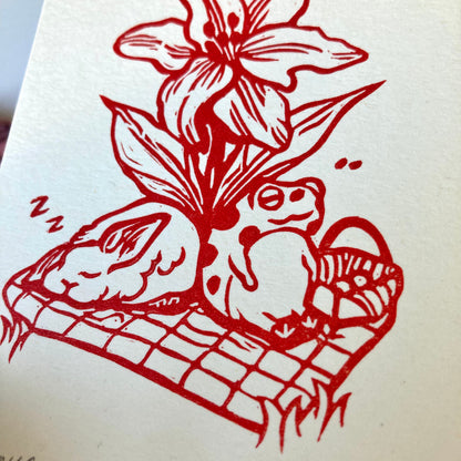 Picnic (Red) | Mini Block Print