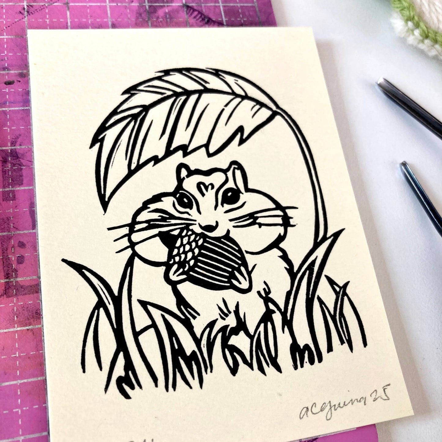 Acorn | Mini Block Print