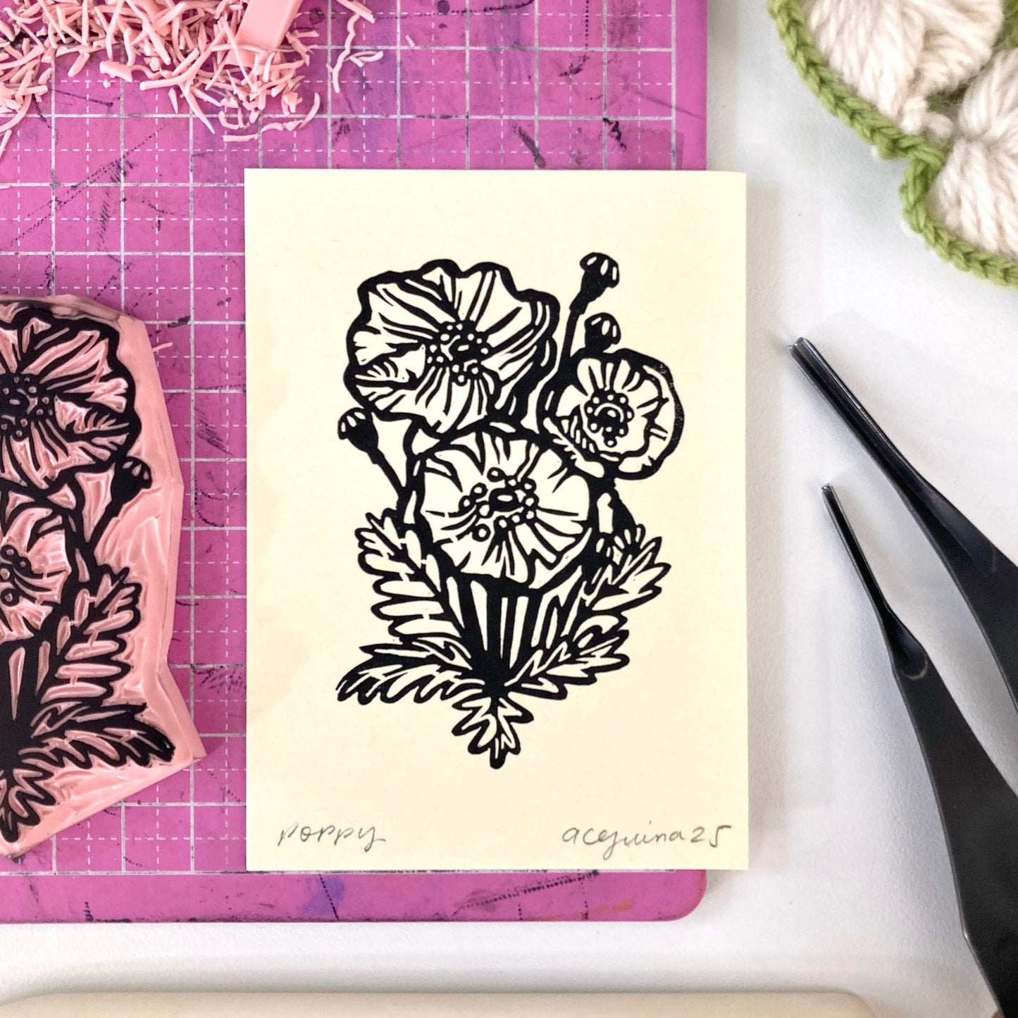 Poppy | Mini Block Print