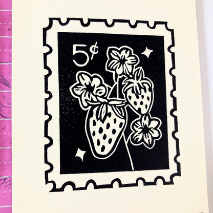 Strawberry | Mini Block Print