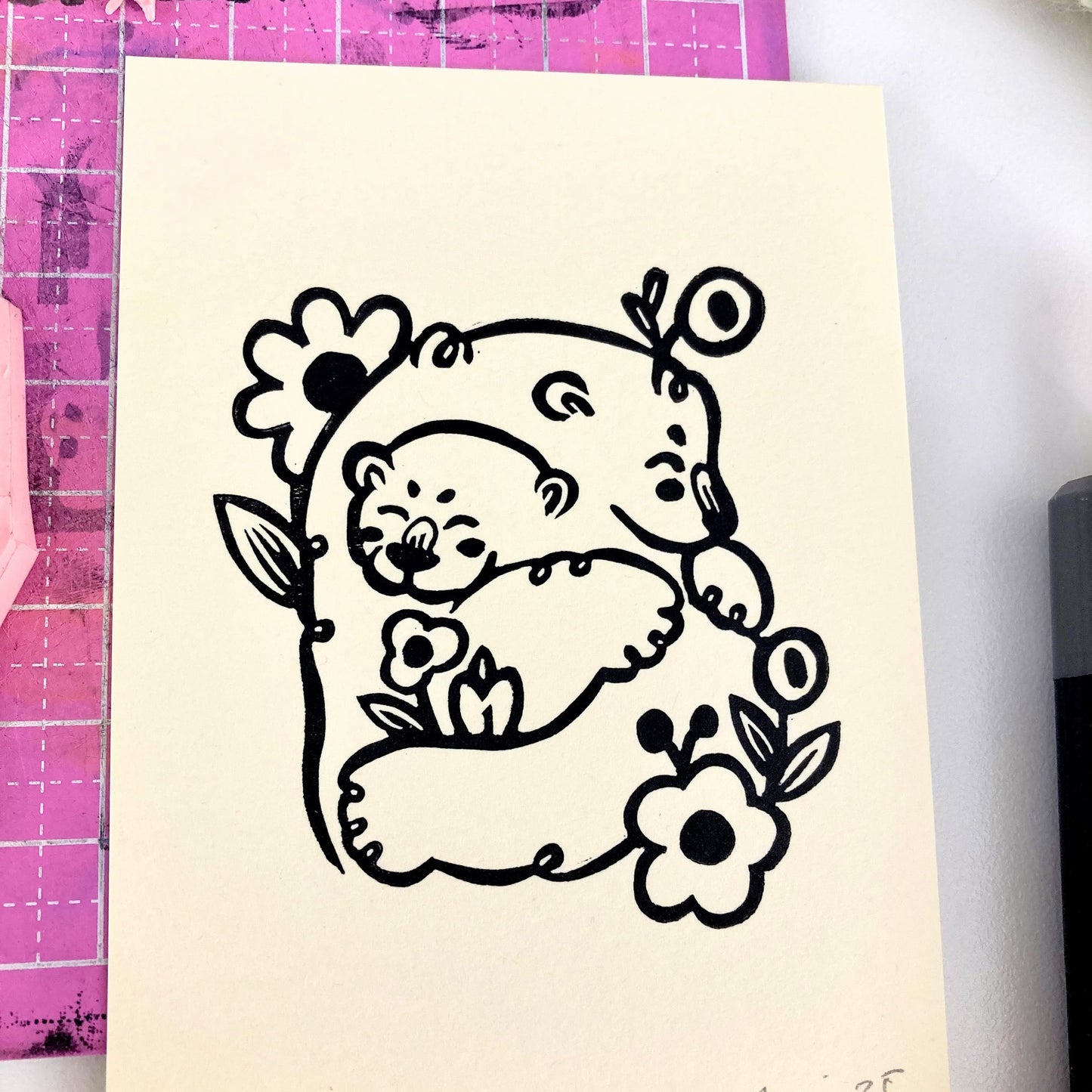 Bear | Mini Block Print
