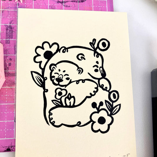 Bear | Mini Block Print