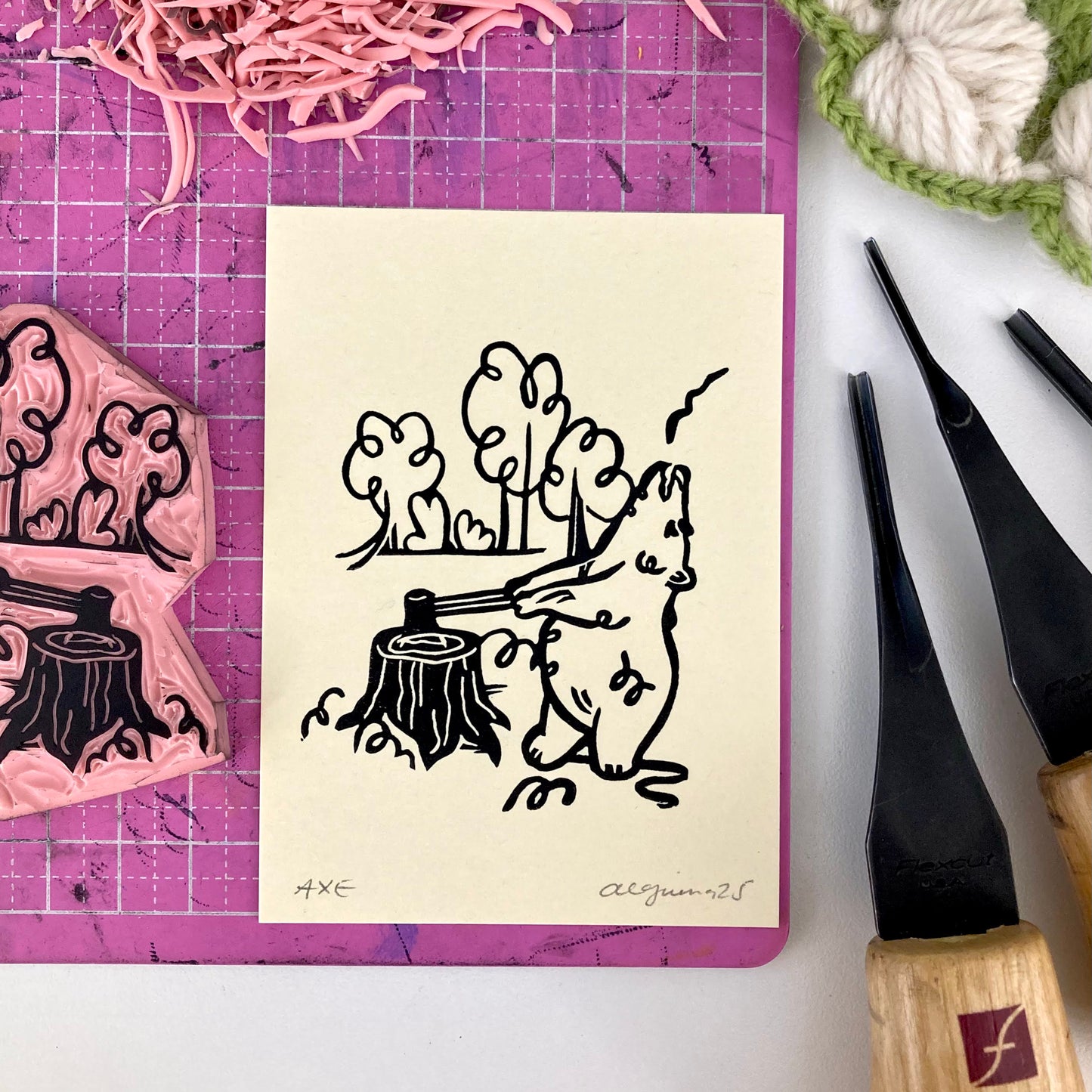 Axe | Mini Block Print