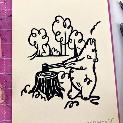 Axe | Mini Block Print