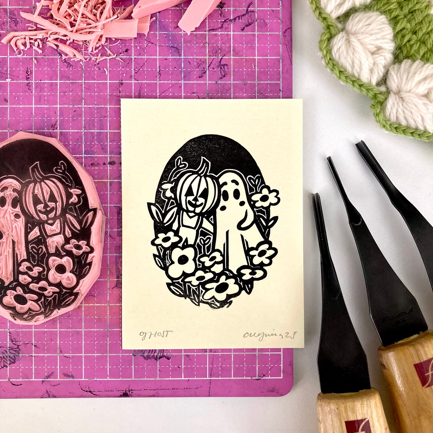 Ghost | Mini Block Print