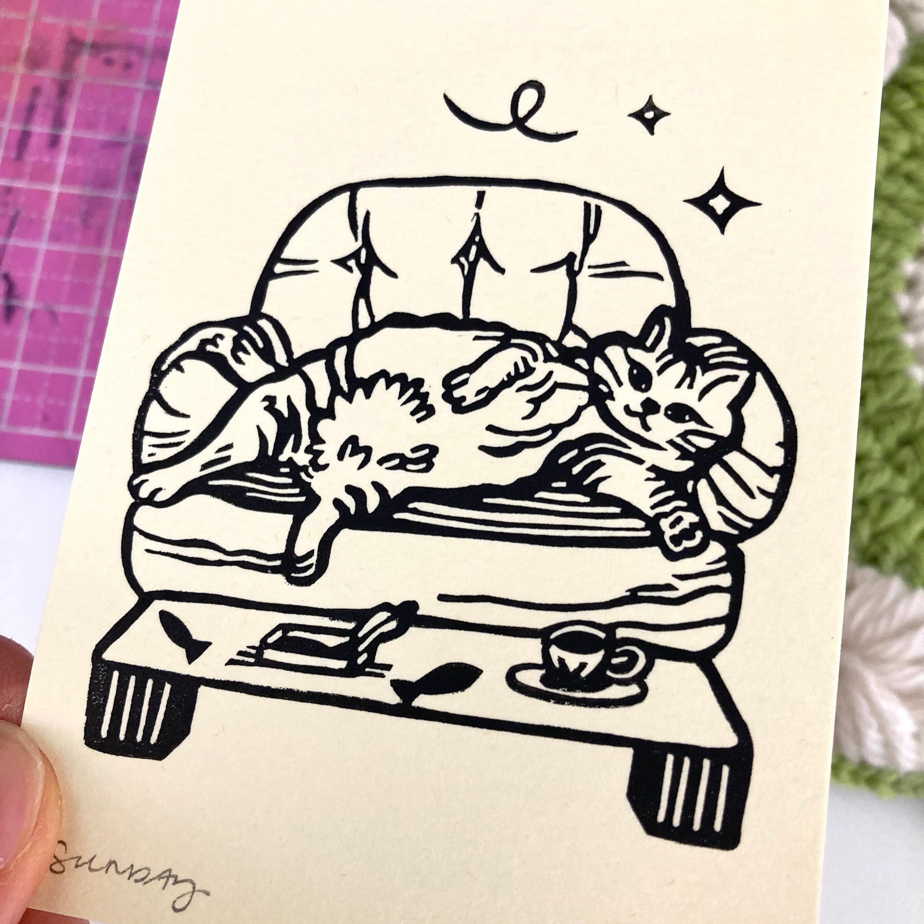 SUNDAY WORKS アートプリント Sunday | Mini Block Print – ACGUINA ART