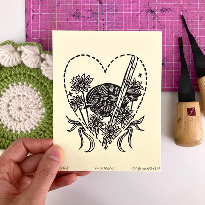 Lovebird | Original Block Print