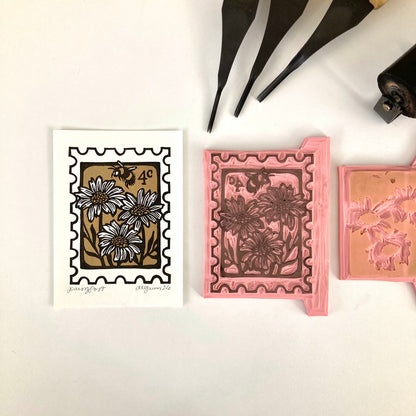 Daisy Post | Mini Block Print