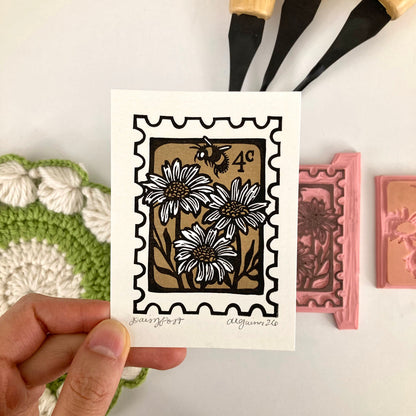 Daisy Post | Mini Block Print