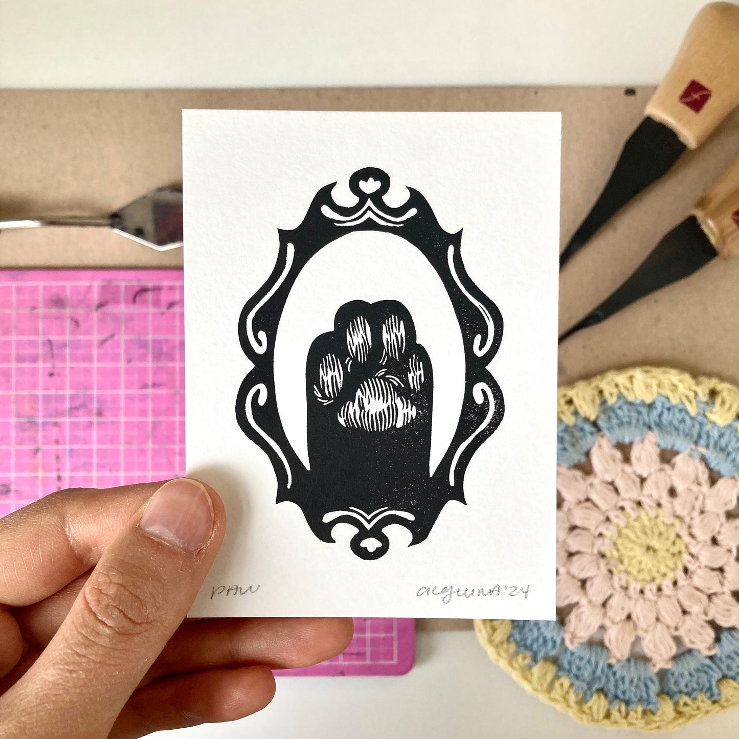 Paw | Mini Block Print